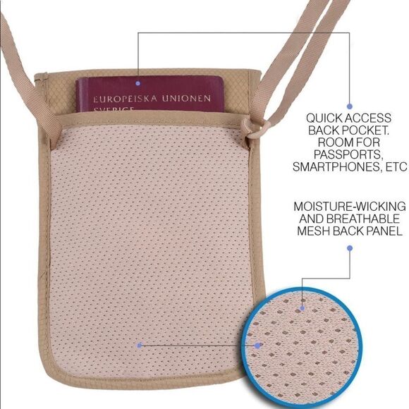 The Friendly Swede Travel Passport Neck Pouch - Picture 5 of 14